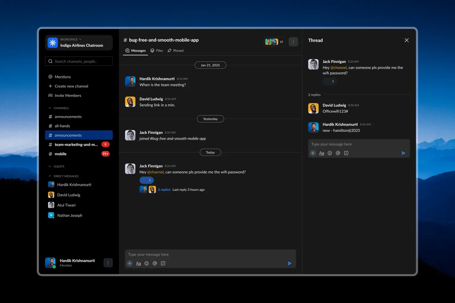 MyLumo workspace overview with chat, tasks, and collaboration